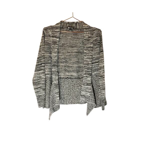 I.n studio open front black and gray marled cardigan size large petite - Picture 1 of 7
